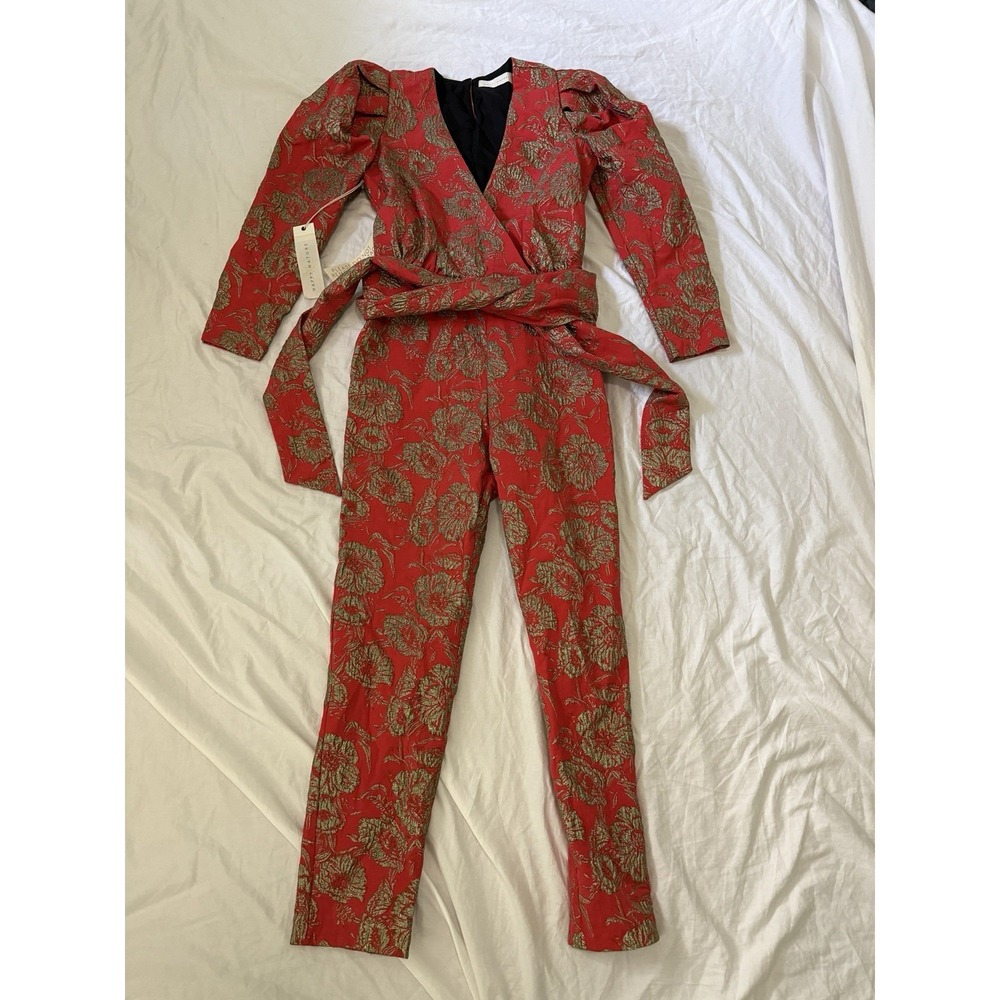 Happy X Nature Orange Gold Jumpsuit Romper US Sz 4 Embroidered NWT